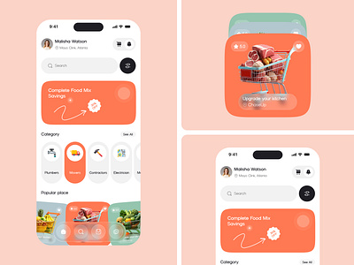 Grocery & Services Mobile App UI Concept service marketplace ui