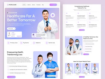 Healthcare Landing Page UI – PeopleCare clinic website healthcare website inspiration website landing page design medical website minimal website web design website design website redesign
