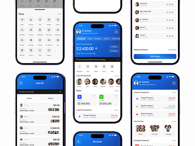 Personal Finance & Bill Splitting App UI bill splitting app bill splitting app ui dashboard dashboard ui finance app finance ui personal finance app