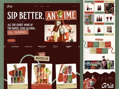 Ghia - Bold Editorial Drink Beverage Website Product Page Design ui