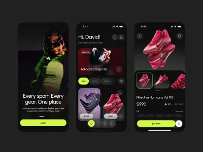 SportX – Dark UI for Modern Sports Gear Marketplace ai app branding dark ui dashboard design ecommerce fitenss graphic design illustration minimal sports vector