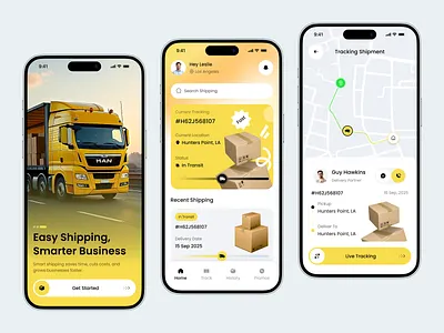Shipping & Logistics app Design app design application best ui cargo delivery app logistic management mobile mobile ui modern ui package delivery parcel tracking popular promo shipment shipping app tracking transport
