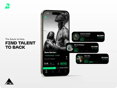 Backerz — Investing in Talent Like Stocks app app design app ui branding case study design feed graphic design investing ios app mobile app product design talent ui