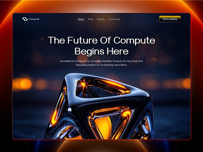 Future ai - AI landing page 3d design 3d illustration 3d landing page 3d website 4d ai 3d ai landing page ai website design blockchain ai crypto ai landing page design web design web3 ai