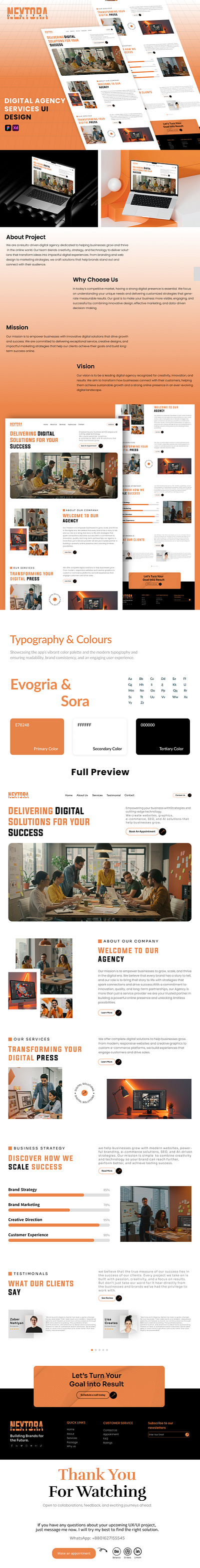 Nextora – Digital Agency Website UI/UX Design | Figma Responsive adobe xd case study design clean ui conversion focused design design process design system figma high fidelity design interaction design interface design marketing website design modern website prototype responsive design ui trends ui ux user experience ux research website design wireframe