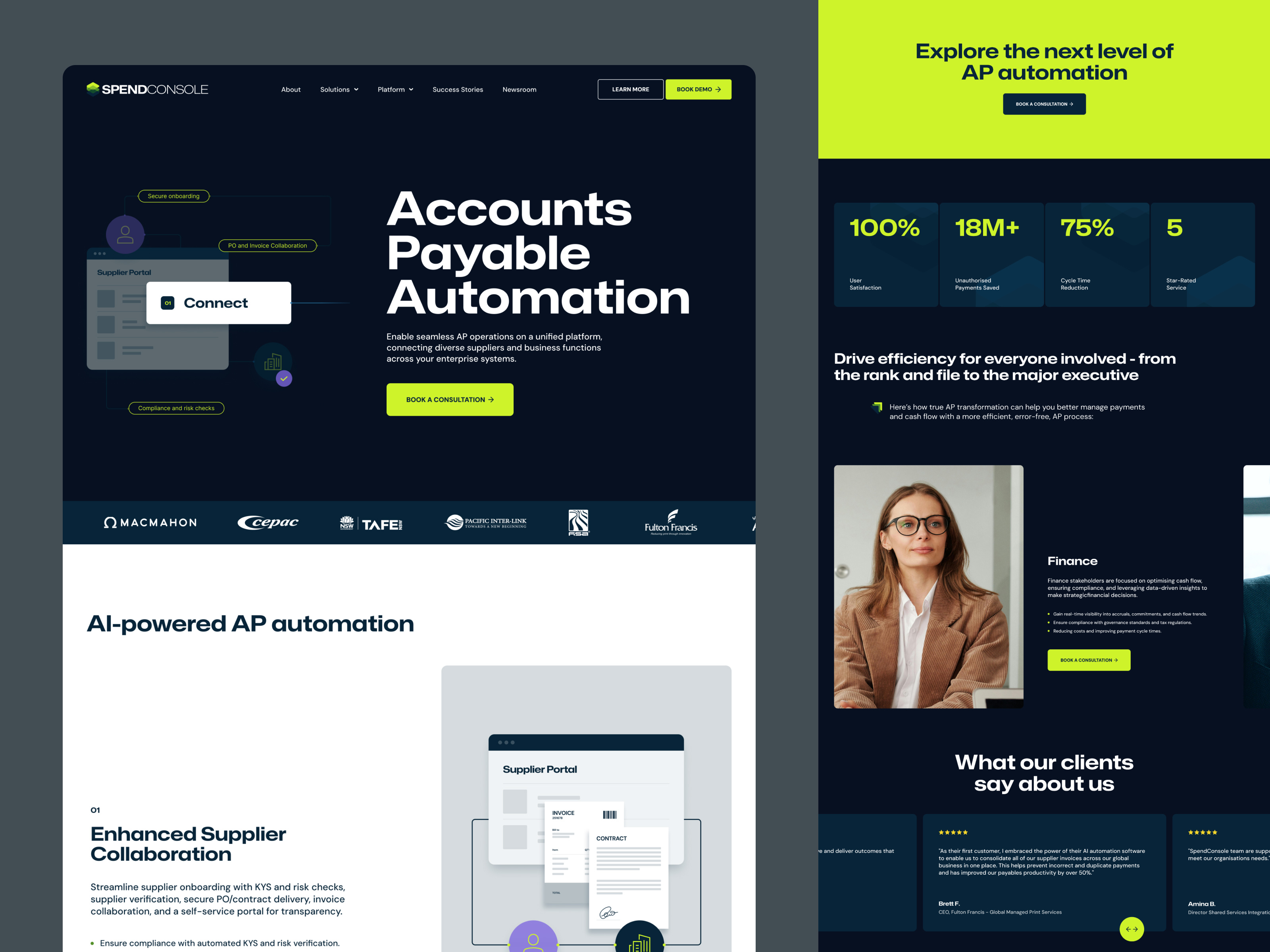 Example of SpendConsole — Homepage