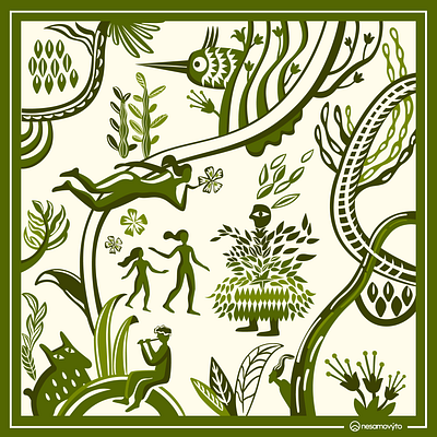 Illustrations for Merino Scarf fashion illustration