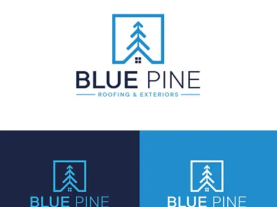 Blue Pine Roofing & Exteriors branding construction logo flat logo graphic design house logo logo logo design minimalist logo motion graphic real estate logo roofing ui ux web design