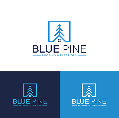 Blue Pine Roofing & Exteriors branding construction logo flat logo graphic design house logo logo logo design minimalist logo motion graphic real estate logo roofing ui ux web design