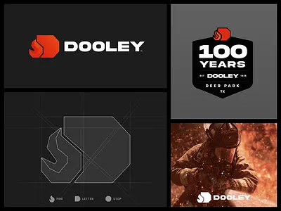 Dooley Logo Redesign brand branding fire firefighter flame logo safety