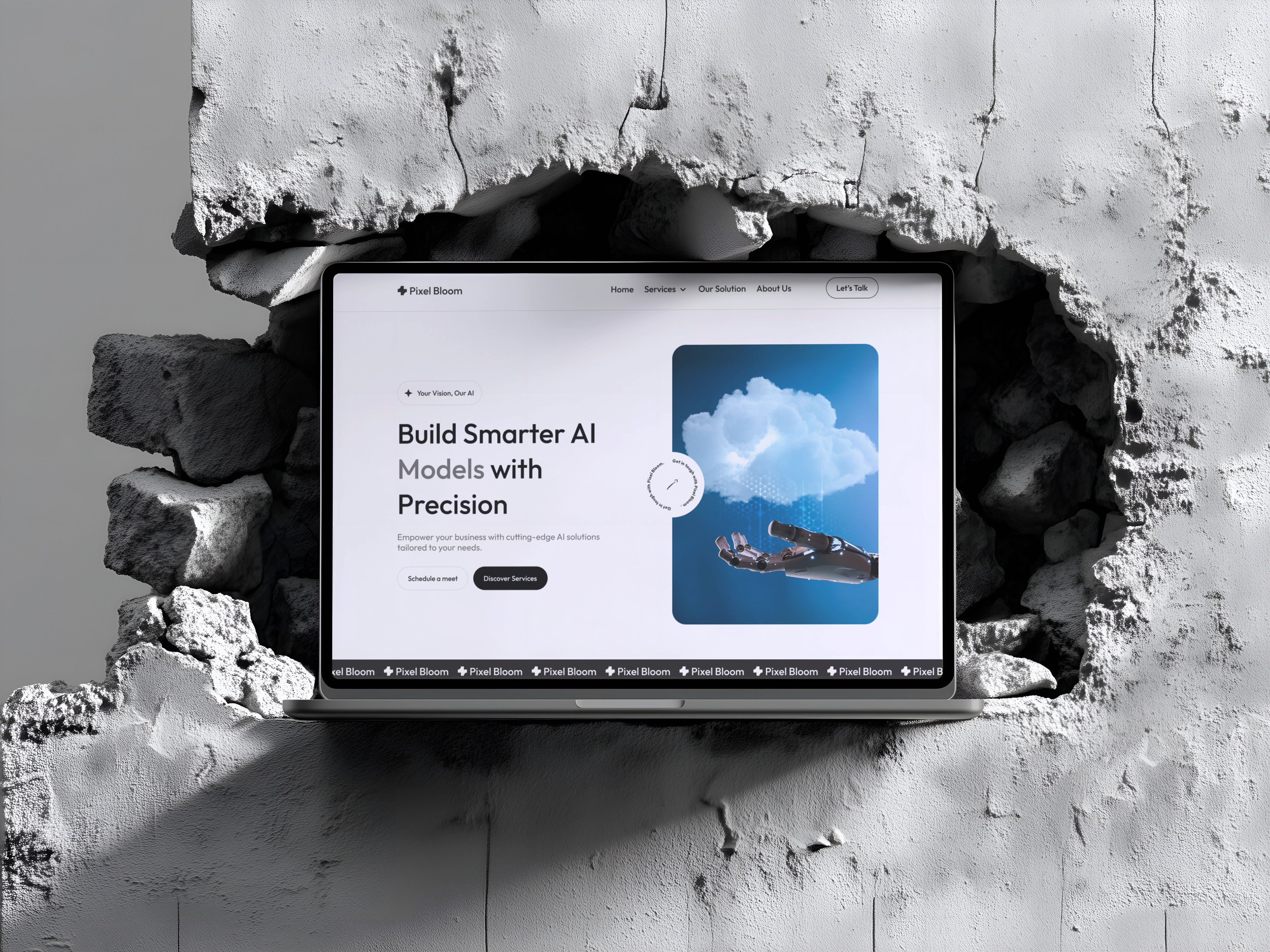 UI Wiki - AI Solutions Hero Section Design professional ai ux design