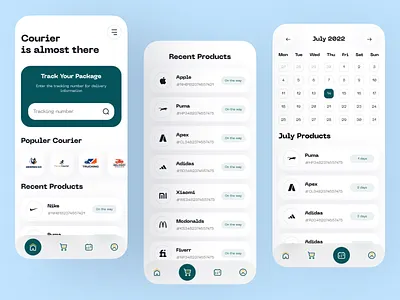 Curier Service Mobile App box boxes curier service mobile app curier service ui design delivery service interface location mobile app orders product sending shipping simple truck ui ui design uiux ux