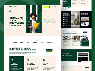 Online Education Website Design chilhood course education platform education website design homepage job landing page design online learning online platform online study popular design school skill study training trending uiux uiux design