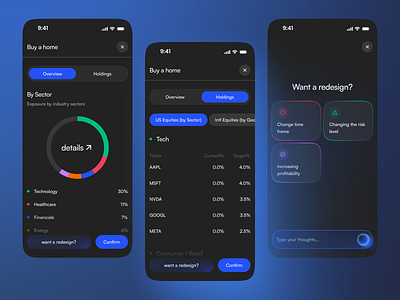 Robo-Advisor process: portfolio proposal allocation asset allocation broker chart crypto dashboard figma finance financial financial app fintech portfolio management product design robo advisor stock ui ui design ux design
