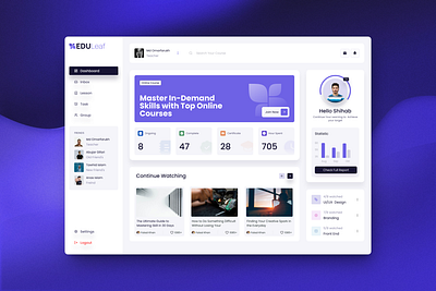 Modern E-Learning Dashboard | Clean & Minimal UI/UX productdesign