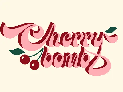 Cherry Bomb Retro Lettering calligraphy design font graphic design illustration lettering logo retro type type design typeface