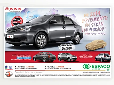 Anúncio Jornal impresso Etios Toyota varejo ads anúncio everson mayer graphic design impresso jornal publicidade varejo