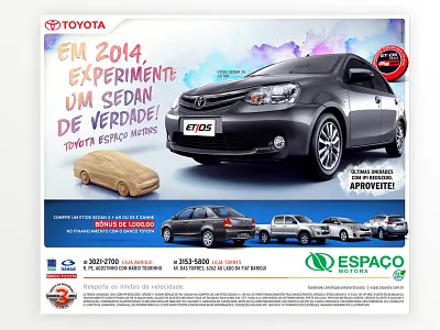 Anúncio Jornal impresso Etios Toyota varejo anuncio everson grafico graphic design impresso jornal mayer toyota varejo