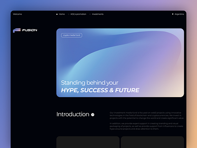 Website design for Investment media fund fund interface interface design investment fund design investment fund website design landing landing page landing page design minimal ui ux uxui uxui design web3 web3 design web3 website website website design
