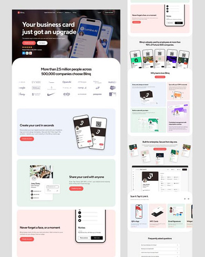 Business Card Landing Page Design branding business card business card design design figma framer illustration landing page modern website responsive web design ui uiux web design website design