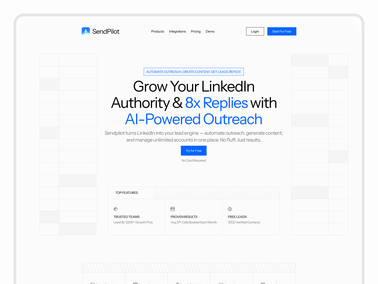 AI-Powered LinkedIn Outreach – SaaS Landing Page Design ai powered landing page blue landing page landing page linkedin outreach landing page modern landing page saas landing page saas website website