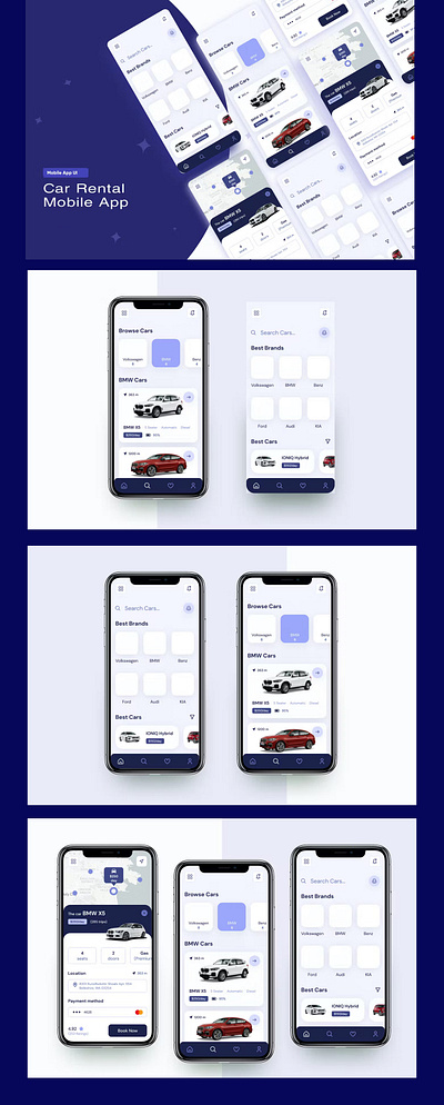 Car Rental Booking App application design ui ux