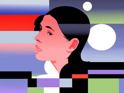 Colourful portrait abstract abstract background composition design editorial editorial illustration graphic design illustration laconic lines minimal pattern pattern illustration portrait portrait illustration poster woman woman illustration woman potraiti
