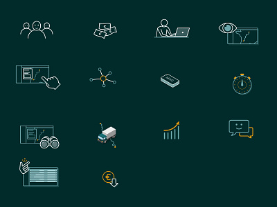 Logistics platform tracking icon set data icon logistics platform