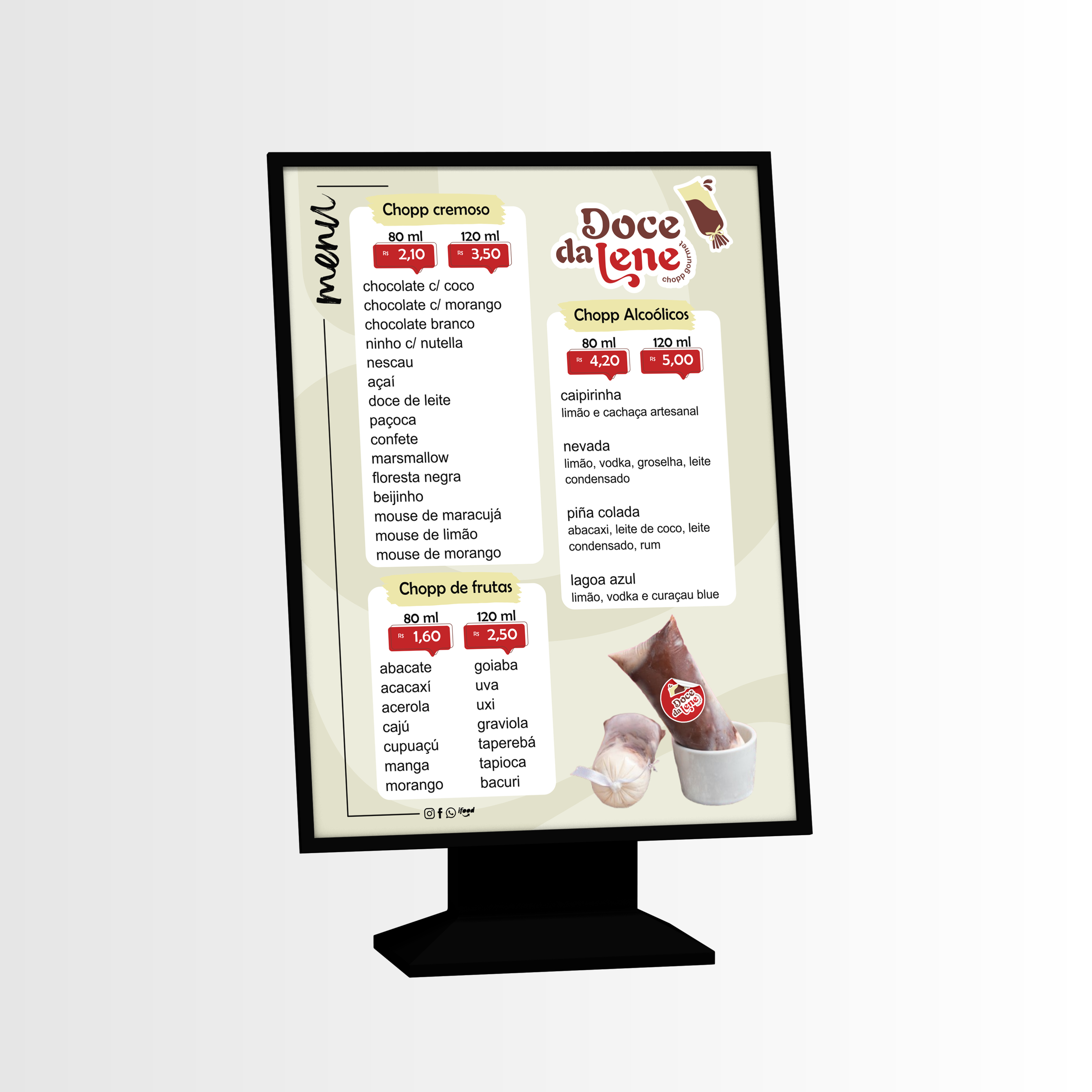 Menu / Cardapio Shopp, Sacolé, Geladinho, Dindin branding cardapio dindin geladinho graphic design menu sacolé shopp visual identity