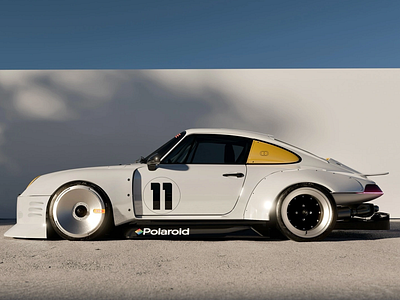Retro Porsche Racing Concept 3d render abstract 3d artwork automotive render car visualization classic racer concept art custom build digital artwork futuristic concept motorsport design photoreal render porsche style racing car retro design speed machine sports car track car vehicle design wide body