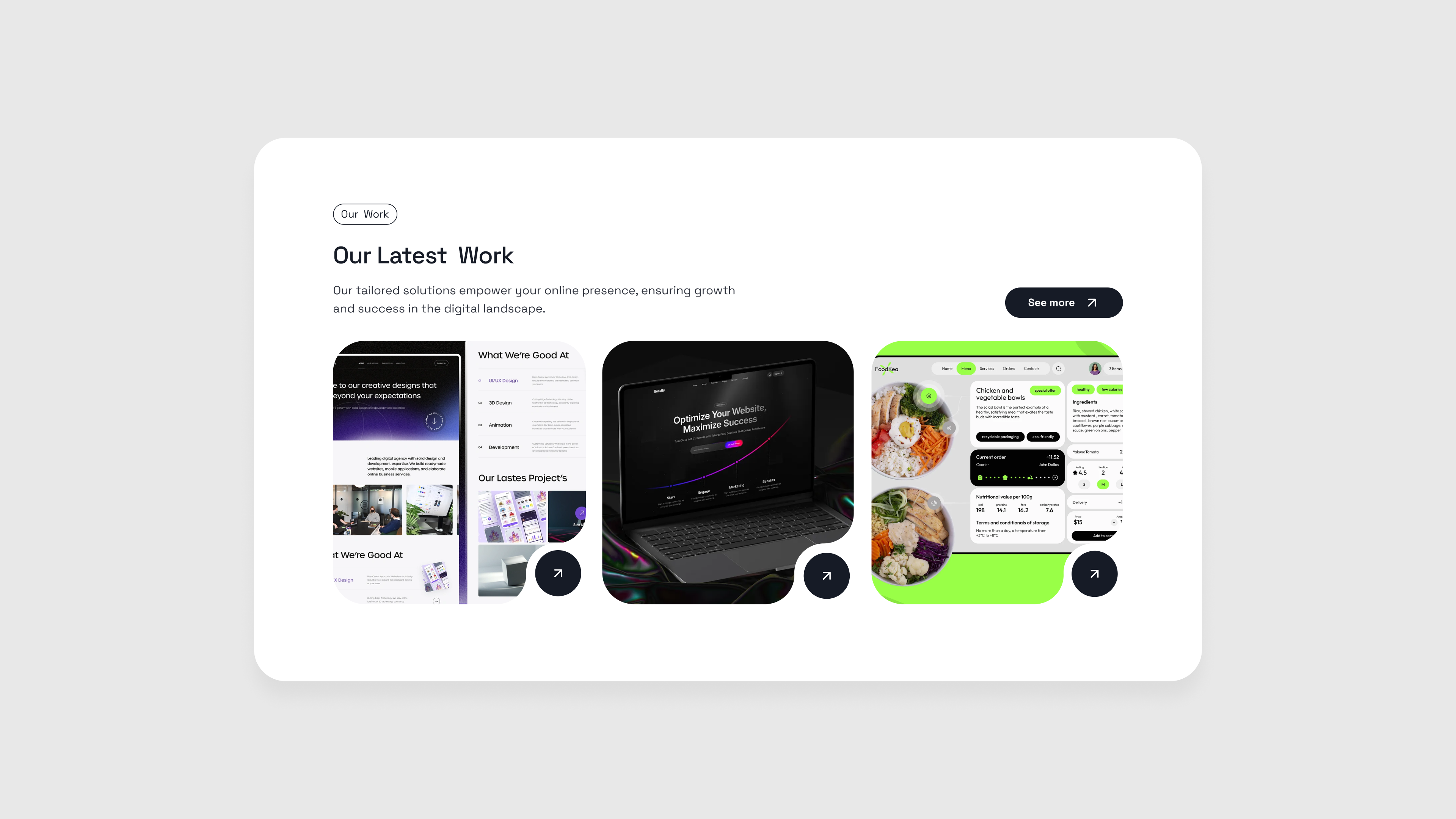 Our Portfolio/Our Works Section - Modern UI Design figma homepage design landing page modern ui our works section portfolio section showcase works ui ui design user interface web ui website design