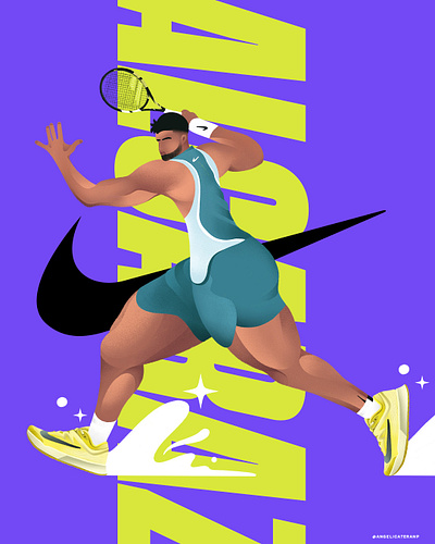 Carlos Alcaraz Illustration alcaraz carlos alcaraz illustration sports illustration tennis illustration