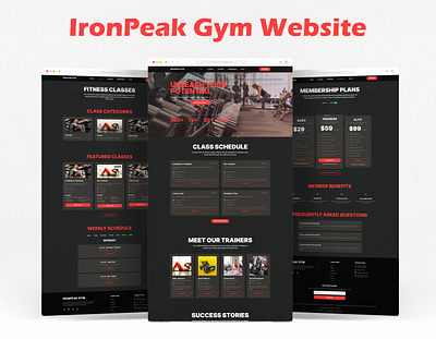 IronPeak Gym Sports Website UI 3d branding design figma gym html illustration ui webdesign wordpress
