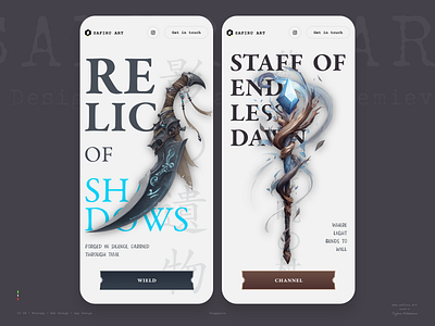 Relic of Shadows / Staff of Endless Dawn app appdesign mobile app mobile design premiumstyle splashscreen uiux webdesign