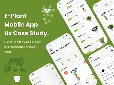 UX case study - e-plant mobile app app case study app design e commerce garden app plant product design case study tree ux case study uxui case