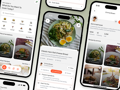 Masakin - Inspiring Food Recipes Mobile App app chef clean cook cooking cooking app dish education food food app guide mobile mobile app recipe app recipes restaurant tutorial ui ux