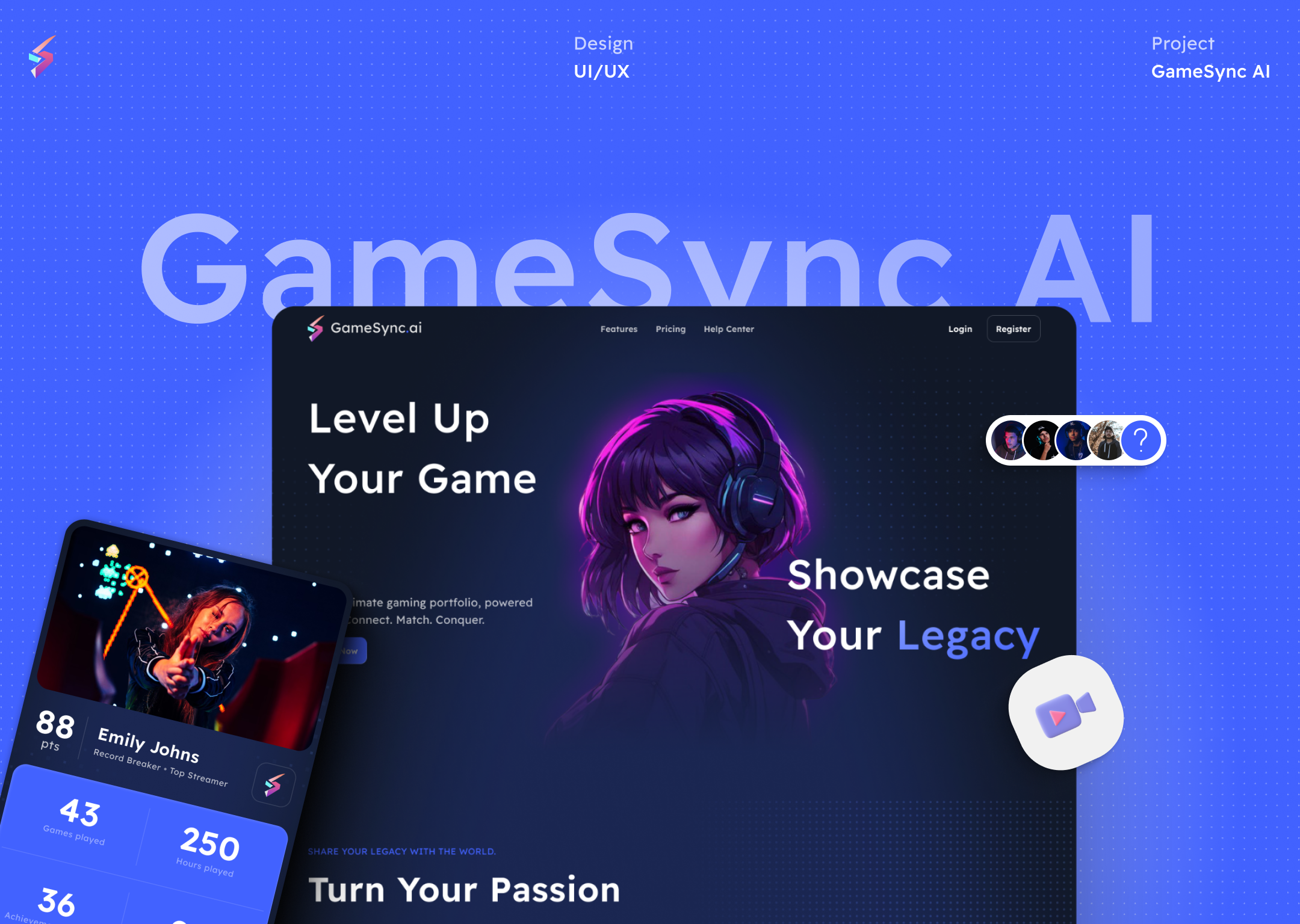 GameSync AI UX/UI Design branding figma logo product design ui ux web design