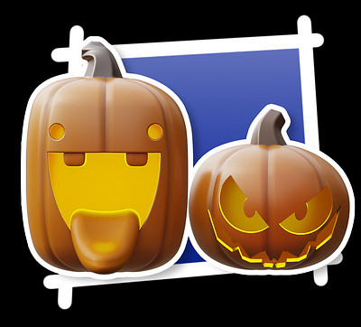 Pumpkin Twins - MagicaCSG 3d 3dmodel 3dmodeling character halloween haloween illustration magicacsg pumpkin stylized