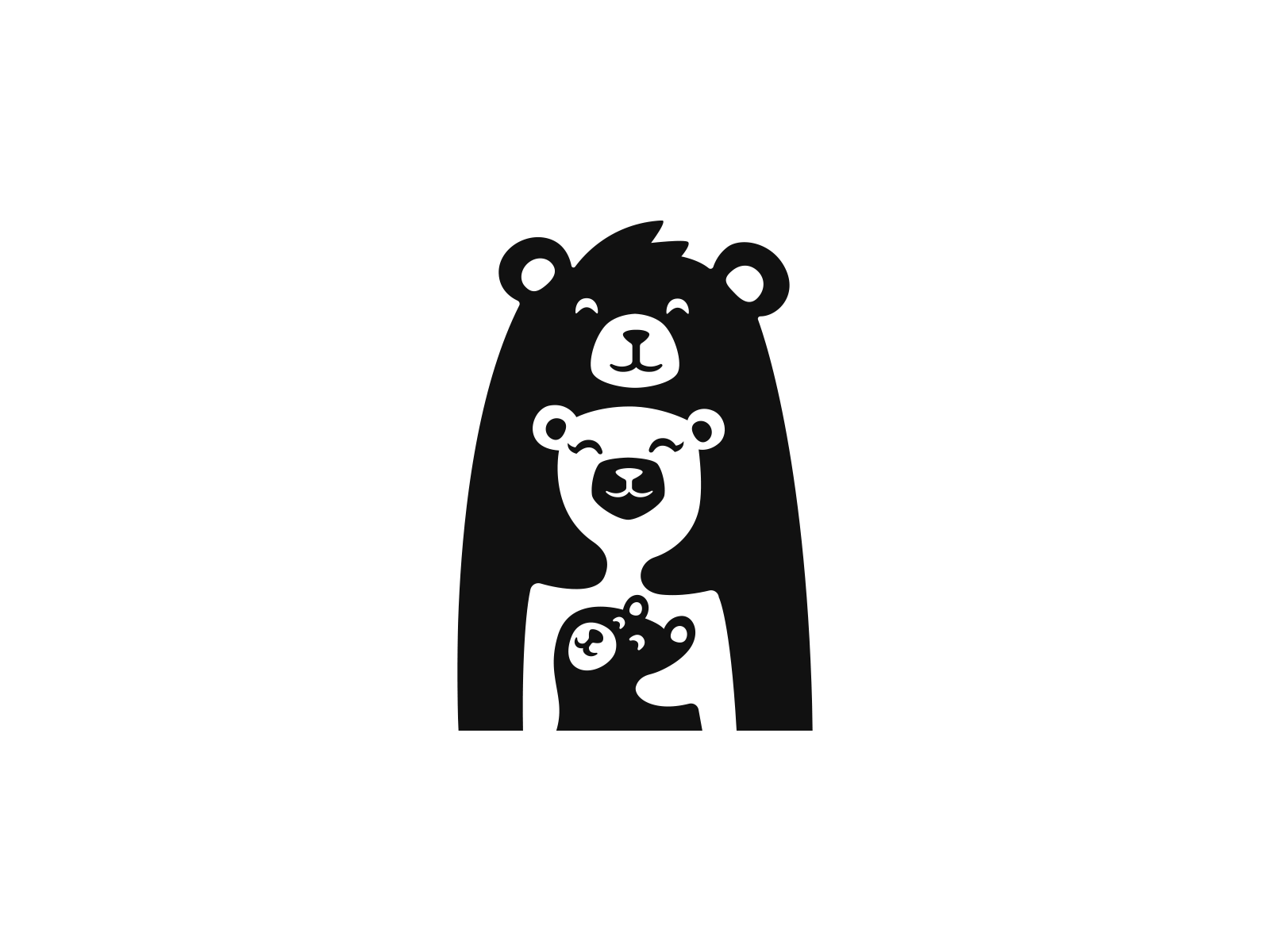 Bear family logo bear brand branding design elegant family graphic design logo logo design logo designer logodesign logodesigner logotype modern negative space negativespac redesign