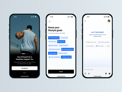 AI Health & Wellness Mobile App ai app app design design health health wellness lifestyle mobile app product design ui ui design uiux uiux design ux ux design