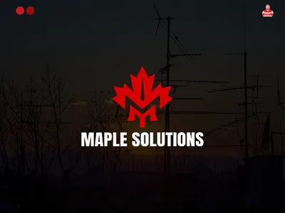 Maple Solutions Logo; Maple Flower Utility logo best logo flower logo graphic design logo design maple flower logo