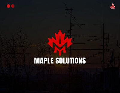 Maple Solutions Logo; Maple Flower Utility logo best logo flower logo graphic design logo design maple flower logo