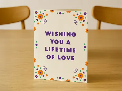 Floral Frame Wedding Card bridal design engagement floral flowers frame graphic design greeting card illustration lifetime marriage pattern proposal stationery typography wedding