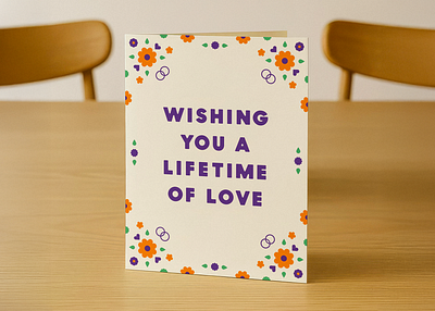 Floral Frame Wedding Card bridal design engagement floral flowers frame graphic design greeting card illustration lifetime marriage pattern proposal stationery typography wedding