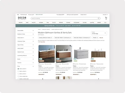 Product Listing Page UI Design browse desktop e commerce modern plp product design shopify ui uxui design