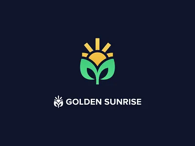 Golden Sunrise branding floral leaf leaves logo mark sun sunrise symbol wellness wellness brand