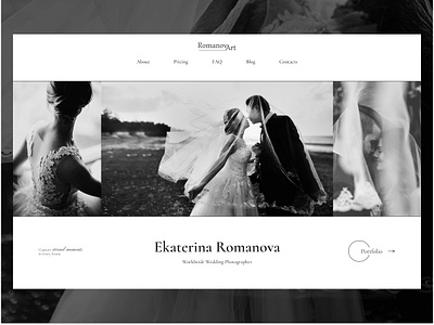 Wedding photographer website first screen main page photo photographer ui ux web web design wedding wedding photographer wedding photography