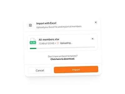 Import with Excel app app design dashboard dashboard excel dashboard modal dashboard widget design excel import excel modal ui user experience ux