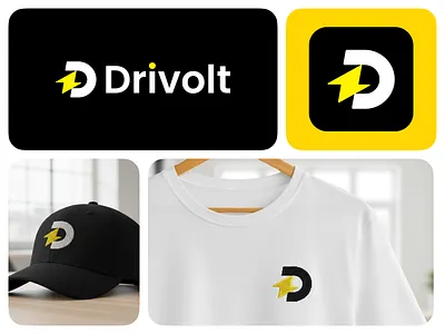 DriVolt - Logo Design ai app logo branding business logo d icon identity logo logo design logotype monogram software logo startup logo tech company technology logo volt