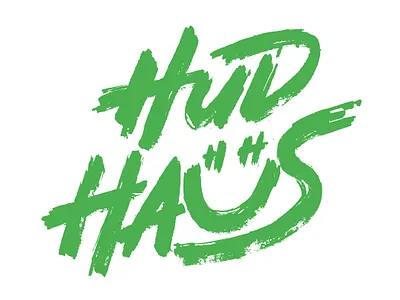 Dry Brush Lettering Logo - HUD HAUS business logo cannabis company creative graphic design hand drawn hand lettering handlettering illustration lettering logo logo design logotype paint brush paint brush logo portfolio text logo typography